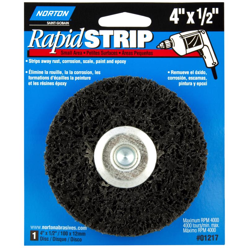 NORTON - Norton Rapid Strip 4 in. D X 1/2 in. Silicon Carbide Disc Spindle-Mounted Wheel 1 each