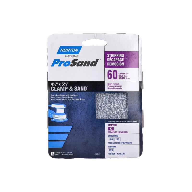 NORTON - Norton ProSand 5-1/2 in. L X 4-1/2 in. W 60 Grit Aluminum Oxide Sanding Sheet 6 pk