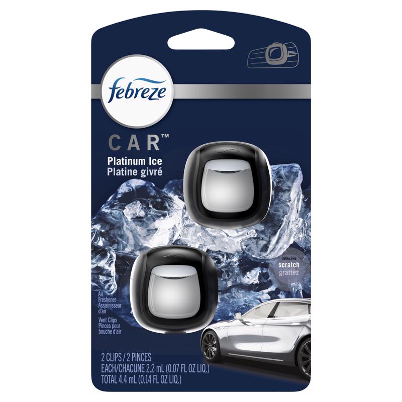 FEBREZE - Febreze Car Platinum Ice Scent Vent Clip 0.07 oz Liquid 2 pk - Case of 8