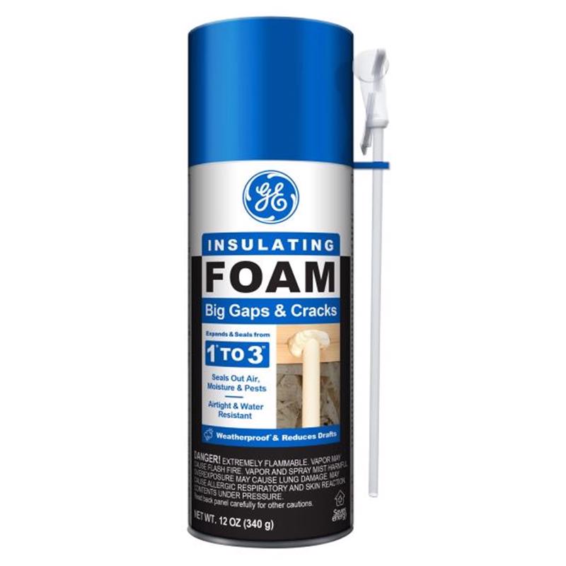 GE - GE White Foam Big Gaps and Cracks Insulating Sealant 12 oz - Case of 12