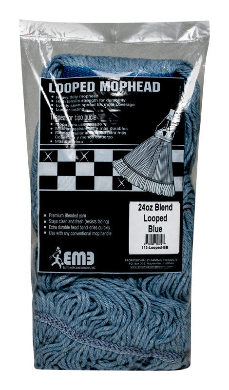 ELITE MOPS AND BROOMS - Elite Mops and Brooms 24 oz Looped Cotton/Synthetic Blend Mop Refill 1 pk