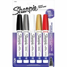 Sharpie Oil-Based Paint Marker - Medium Point - Medium Marker Point - Assorted Oil Based Ink - 5 / Pack [MARKER;SHARPIE;PAINT/OIL;MED;5-PK]