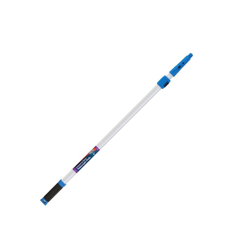 UNGER - Unger Telescoping 6 ft. L X 2 in. D Aluminum Extension Pole Blue/White