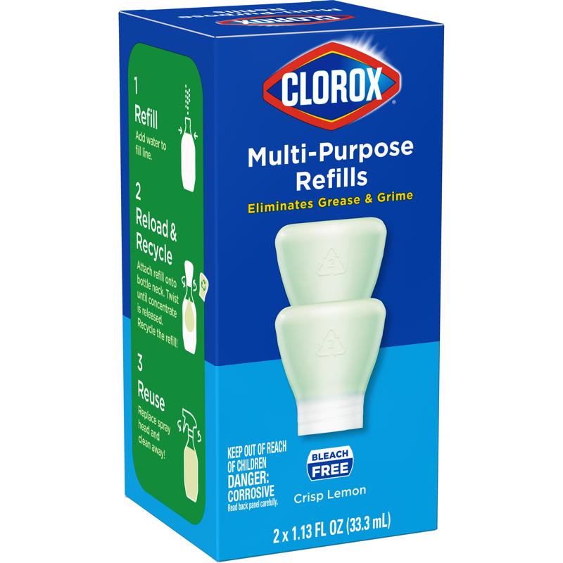 CLOROX - Clorox Crisp Lemon Scent Concentrated All Purpose Cleaner Refill Liquid 1.13 oz - Case of 8
