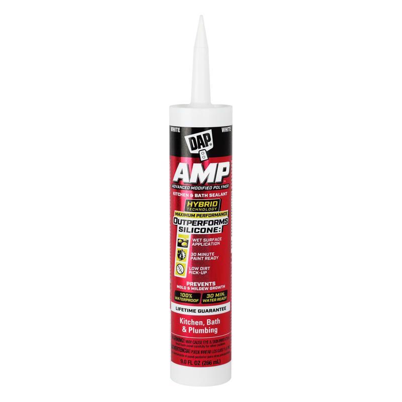 DAP - DAP AMP White Polymer Advanced Hybrid Caulk Sealant 9 oz - Case of 12 [7079800762]
