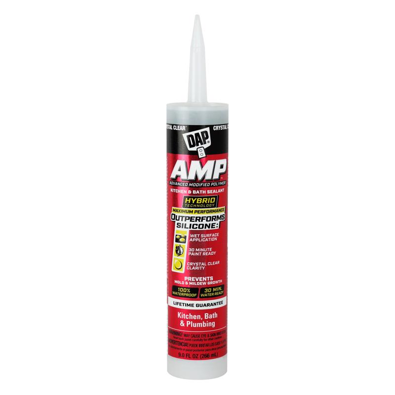 DAP - DAP AMP Crystal Clear Polymer Advanced Hybrid Caulk Sealant 9 oz - Case of 12 [7079800763]
