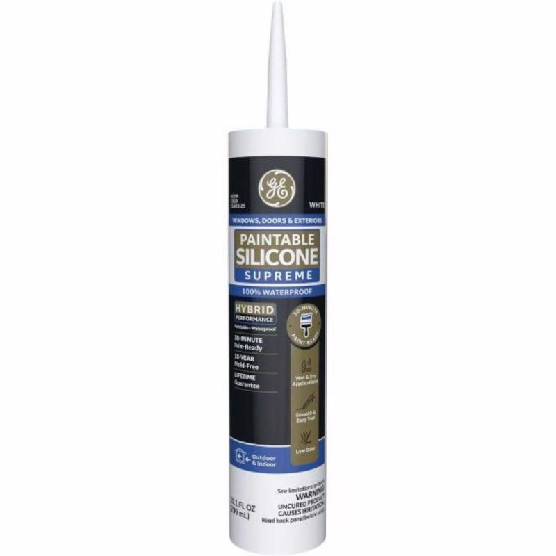 GE - GE White Supreme Silicone Window and Door Caulk Sealant 10.1 oz - Case of 12