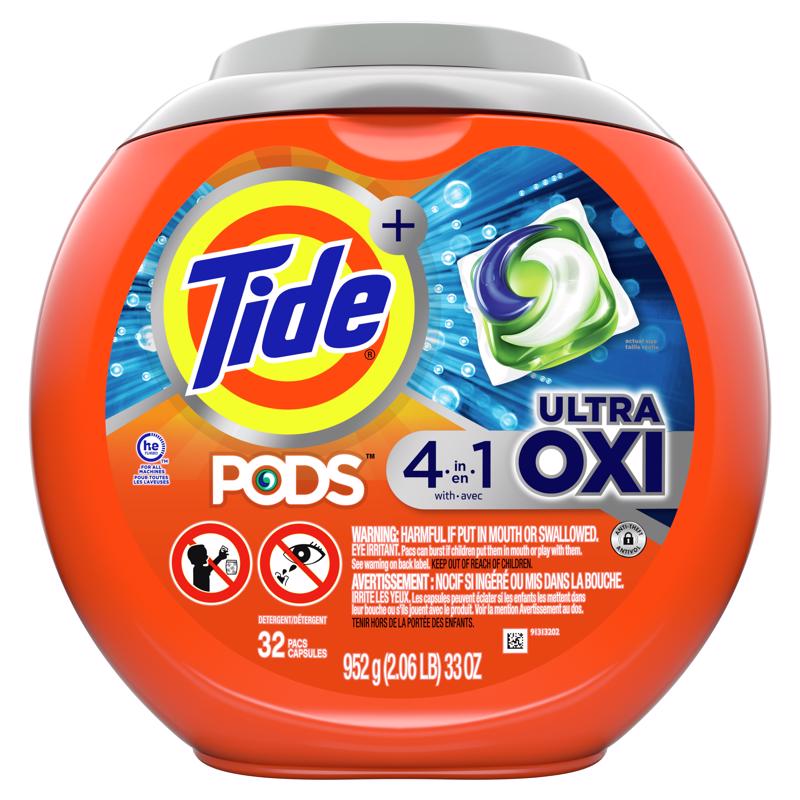 TIDE - Tide Ultra Oxi Original Scent Laundry Detergent Pod 32 pk - Case of 4