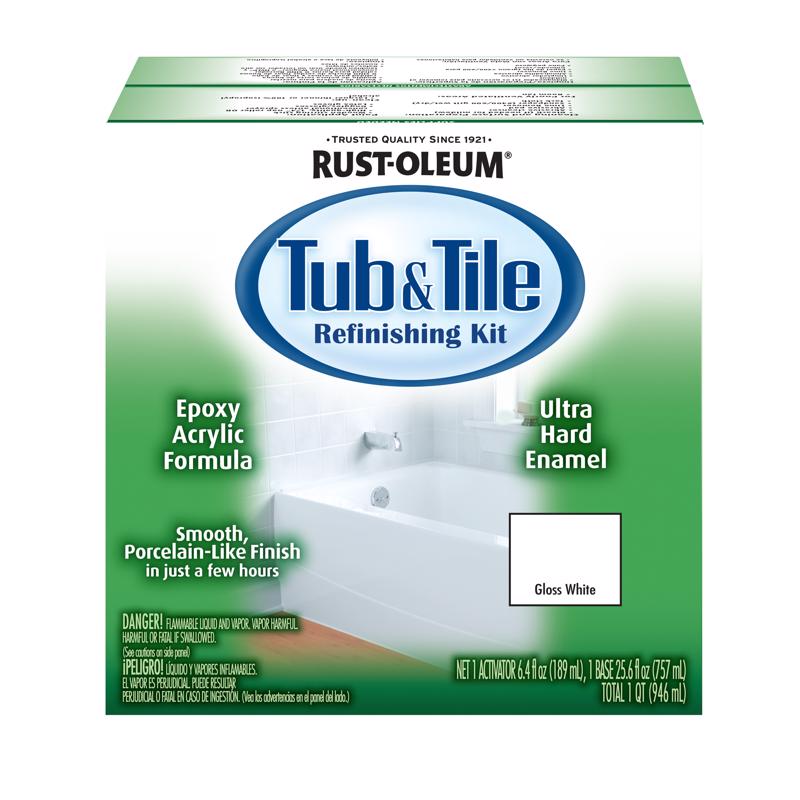 RUST-OLEUM - Rust-Oleum Specialty Gloss White Tub and Tile Refinishing Kit Interior 1 qt - Case of 4