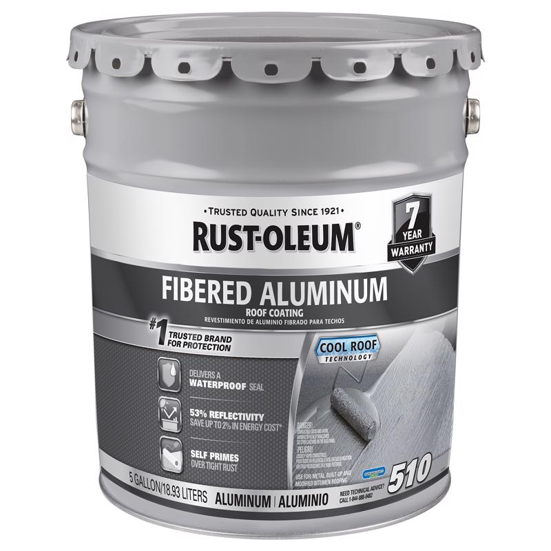 RUST-OLEUM - Rust-Oleum Gray Fibered Aluminum Roof Coating 5 gal