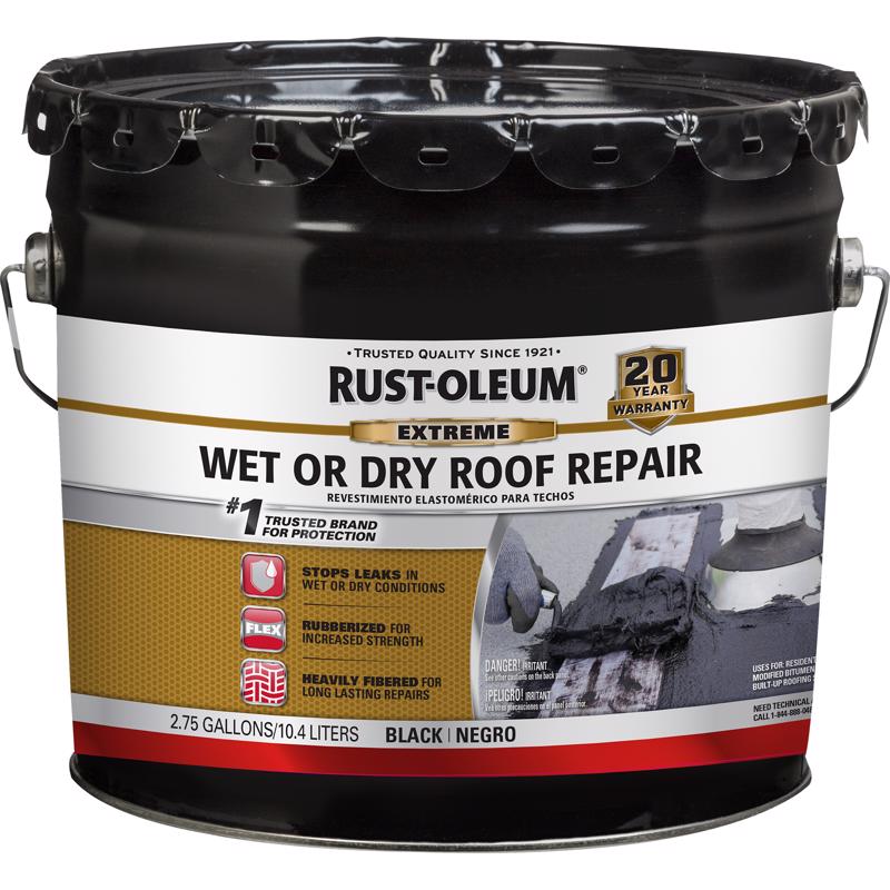 RUST-OLEUM - Rust-Oleum Extreme Black Asphalt Wet/Dry Surface Roof Cement 2.75 gal