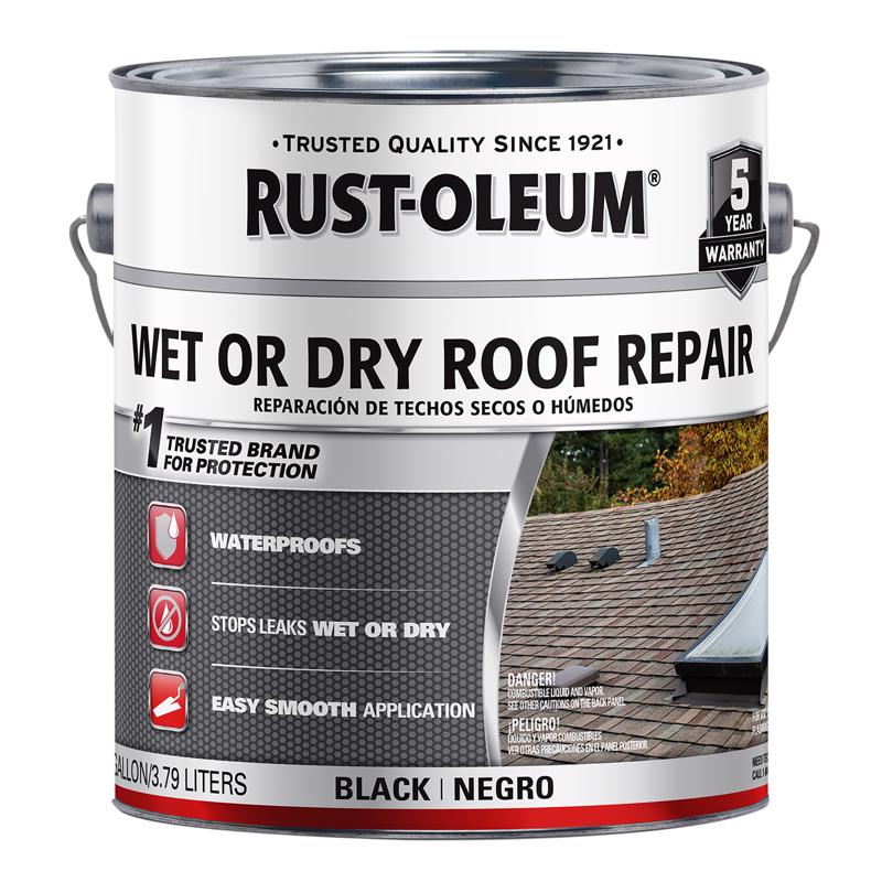 RUST-OLEUM - Rust-Oleum Black Asphalt Wet/Dry Surface Roof Cement 1 gal - Case of 2