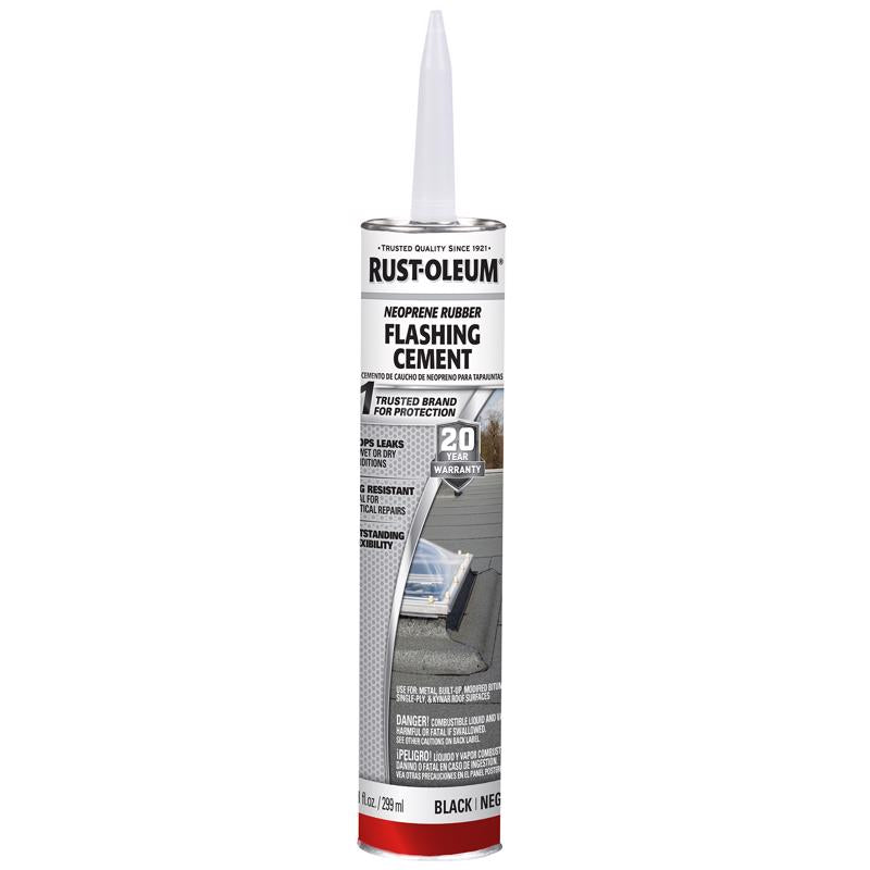 RUST-OLEUM - Rust-Oleum Black Neoprene Rubber Flashing Cement 10.1 oz - Case of 12