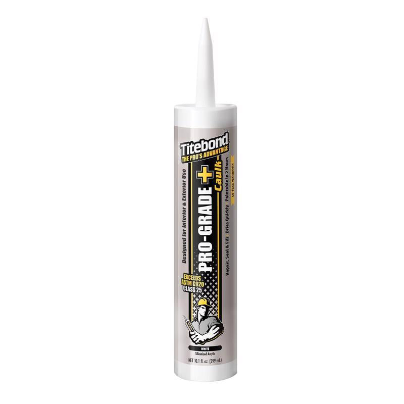 TITEBOND - Titebond Pro-Grade Plus White Siliconized Acrylic Multipurpose Caulk 10.1 oz - Case of 12