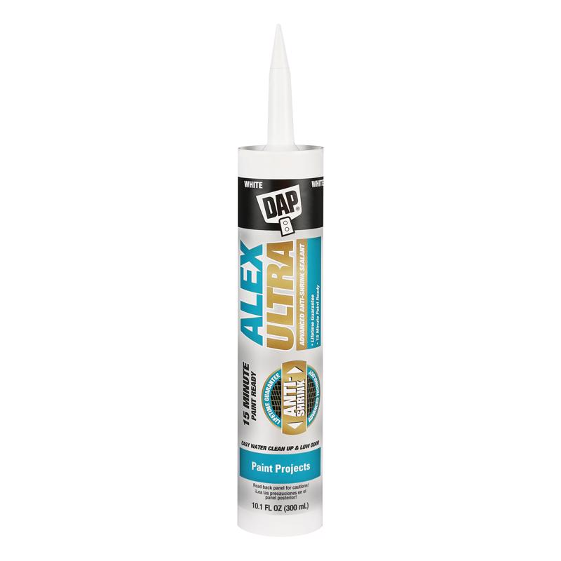 DAP - DAP Alex Ultra White Elastomeric Acrylic Latex All Purpose Waterproof Sealant 10.1 oz - Case of 12