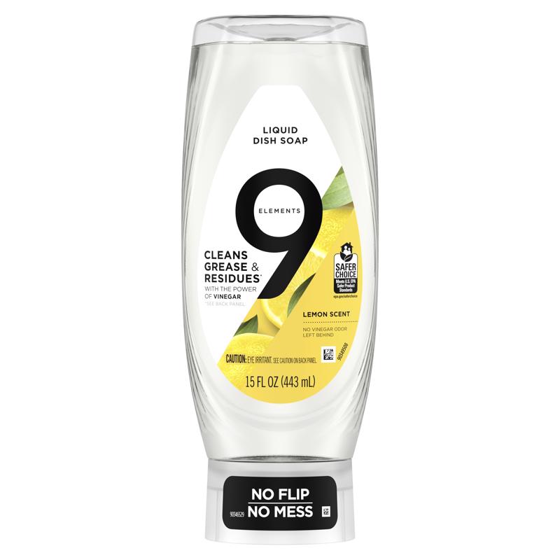 9 ELEMENTS - 9 Elements EZ Squeeze Lemon Scent Liquid Dish Soap 15 oz 1 pk - Case of 6