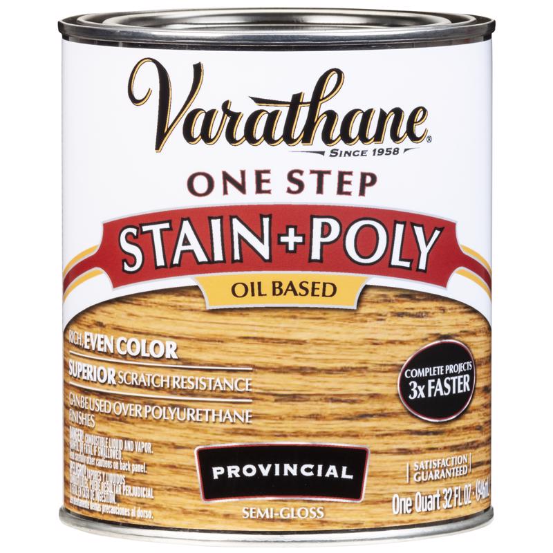 VARATHANE - Varathane Semi-Gloss Provincial Oil-Based Oil Modified Urethane One-Step Stain/Poly 1 qt - Case of 2