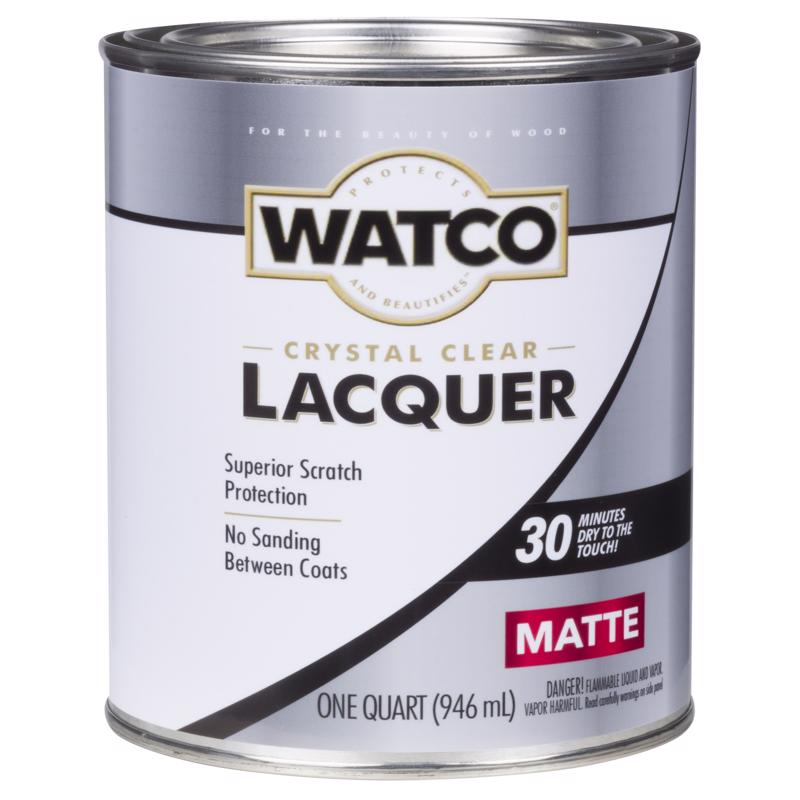 WATCO - Watco Matte Crystal Clear Oil-Based Alkyd Wood Finish Lacquer 1 qt - Case of 6