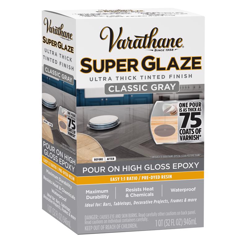 VARATHANE - Varathane Super Glaze High-Gloss Classic Gray Wood Glaze 1 qt - Case of 3