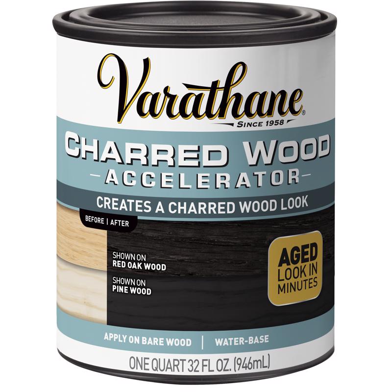 VARATHANE - Varathane Transparent Black Water-Based Alkyd Emulsion Charred Wood Accelerator 1 qt - Case of 2