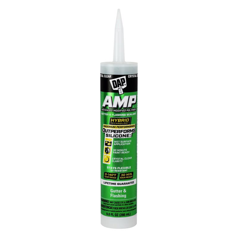 DAP - DAP AMP Crystal Clear Advanced Modified Polymer Gutter and Flashing Sealant 9 oz - Case of 12