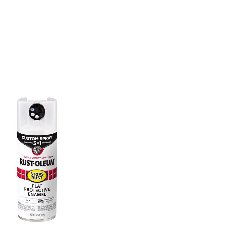 RUST-OLEUM - Rust-Oleum Stops Rust Custom Spray 5-in-1 Flat White Spray Paint 12 oz - Case of 6