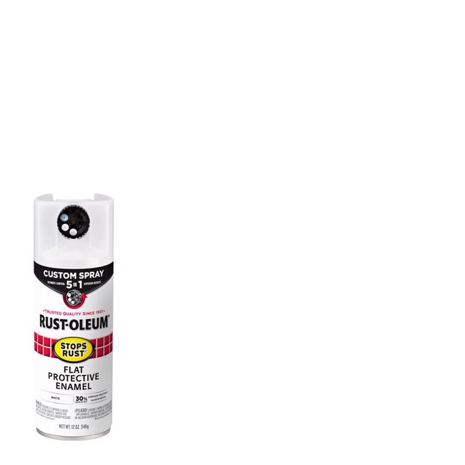 Rust-Oleum Stops Rust Custom Spray 5-in-1 Flat White Spray Paint 12 oz - Case of 6