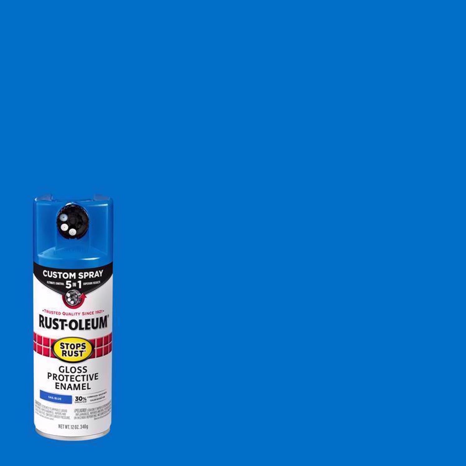 Rust-Oleum Stops Rust Custom Spray 5-in-1 Gloss Sail Blue Spray Paint 12 oz - Case of 6