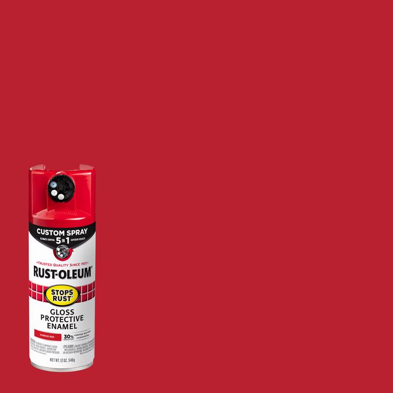 RUST-OLEUM - Rust-Oleum Stops Rust Custom Spray 5-in-1 Gloss Sunrise Red Spray Paint 12 oz - Case of 6