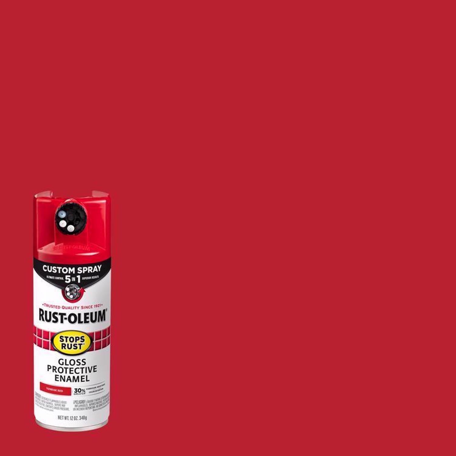 Rust-Oleum Stops Rust Custom Spray 5-in-1 Gloss Sunrise Red Spray Paint 12 oz - Case of 6