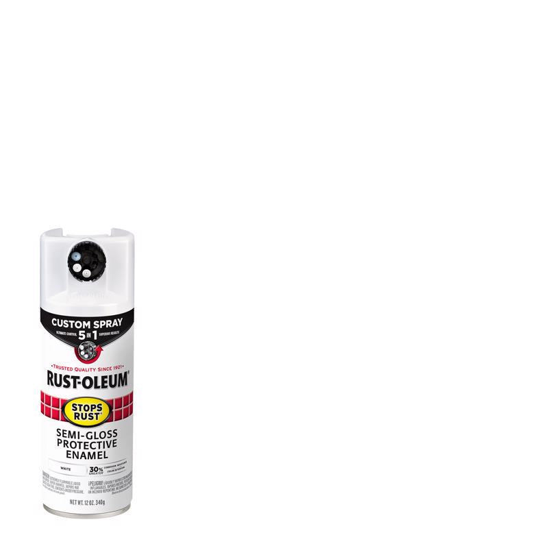 RUST-OLEUM - Rust-Oleum Stops Rust Custom Spray 5-in-1 Semi-Gloss White Spray Paint 12 oz - Case of 6