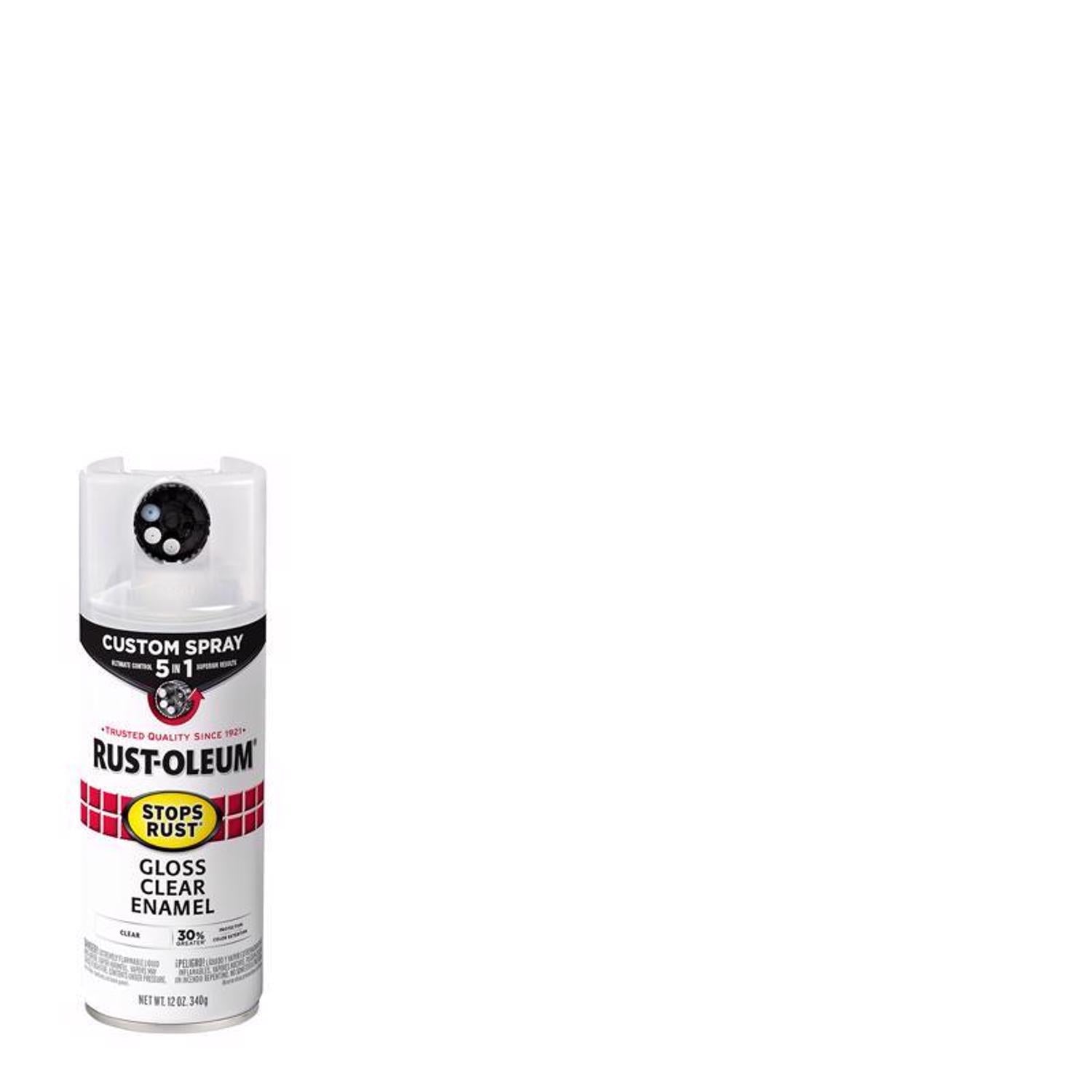Rust-Oleum Stops Rust Custom Spray 5-in-1 Gloss Clear Spray Paint 12 oz - Case of 6
