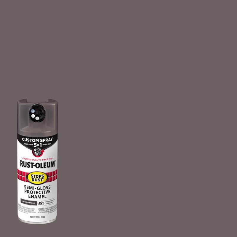 RUST-OLEUM - Rust-Oleum Stops Rust Custom Spray 5-in-1 Semi-Gloss Anodized Bronze Spray Paint 12 oz - Case of 6