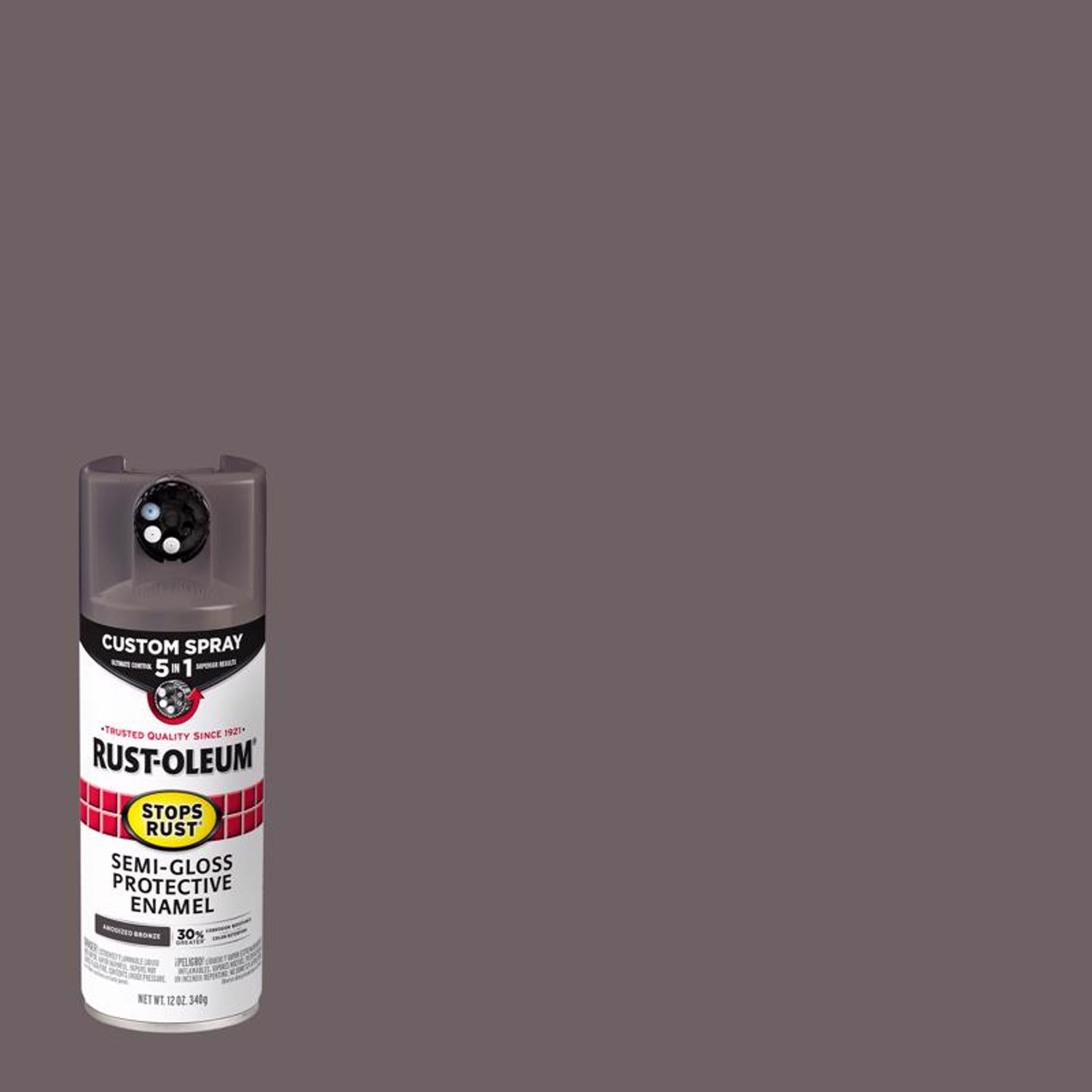 Rust-Oleum Stops Rust Custom Spray 5-in-1 Semi-Gloss Anodized Bronze Spray Paint 12 oz - Case of 6