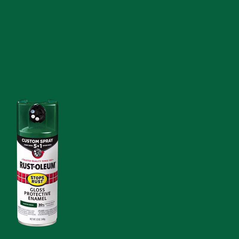 RUST-OLEUM - Rust-Oleum Stops Rust Custom Spray 5-in-1 Gloss Hunter Green Spray Paint 12 oz - Case of 6