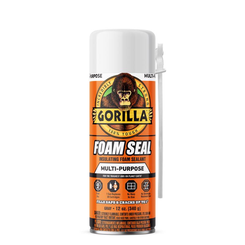 GORILLA - Gorilla Gray Foam Multipurpose Insulating Sealant 12 oz - Case of 12