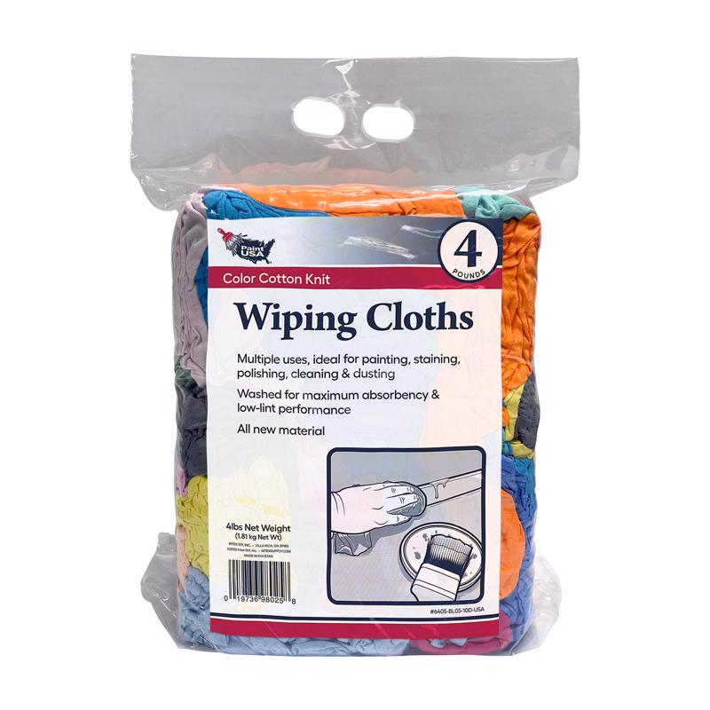 PAINT USA - Paint USA Assorted Colors Cotton Knit Wiping Rags 4 lb