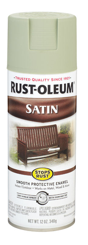 RUST-OLEUM - Rust-Oleum Stops Rust Satin Spruce Green Spray Paint 12 oz - Case of 6