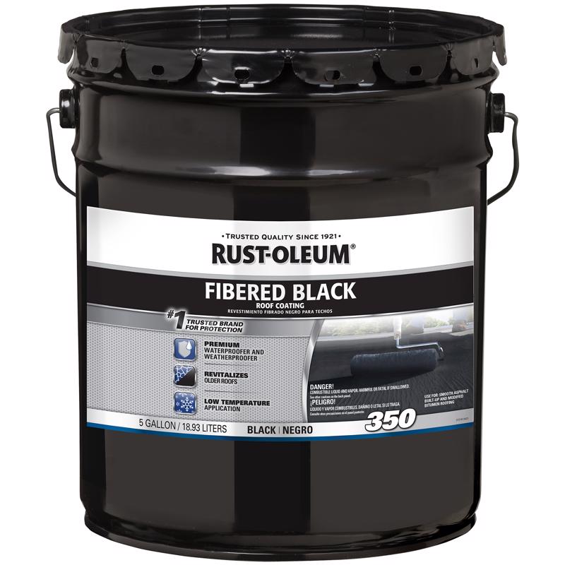 RUST-OLEUM - Rust-Oleum 350 Fibered Black Asphalt Roof Coating 5 gal