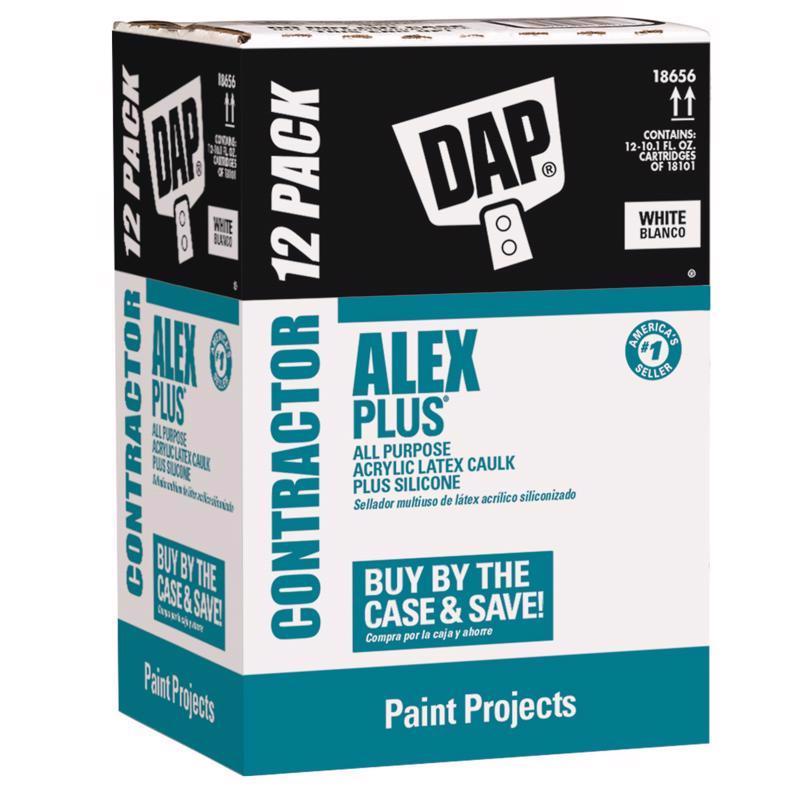 DAP - DAP Alex Plus White Siliconized Acrylic Latex All Purpose Caulk 10.1 oz