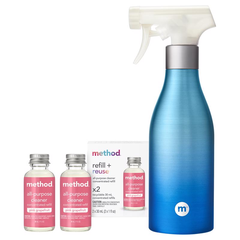 METHOD - Method Pink Grapefruit Scent Concentrated All Purpose Cleaner Starter Kit Liquid - Case of 3