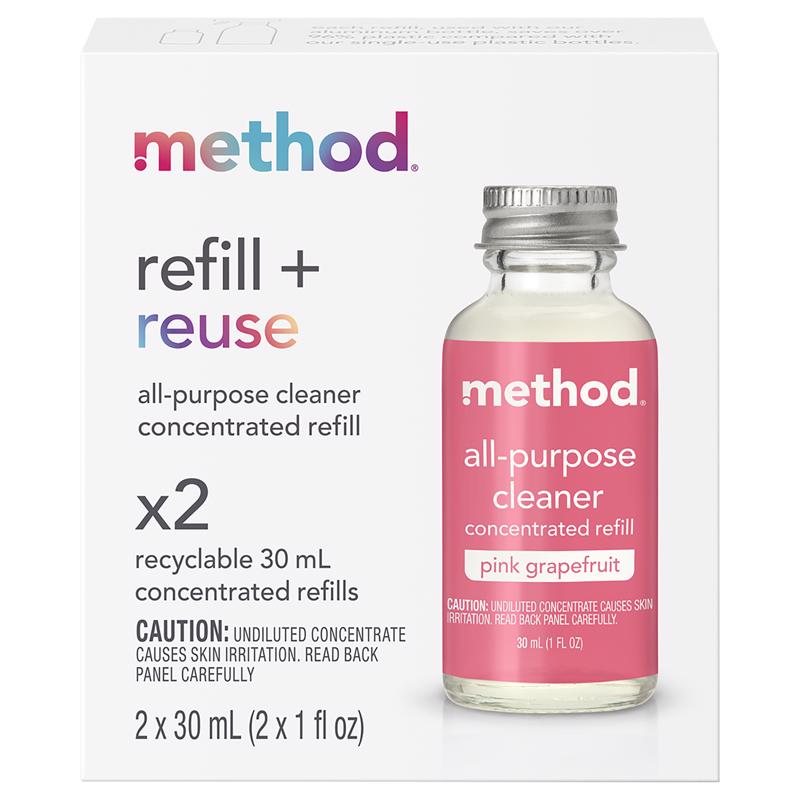 METHOD - Method Pink Grapefruit Scent Concentrated All Purpose Cleaner Refill Liquid 1 oz - Case of 12