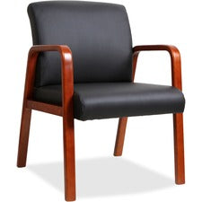 Lorell Upholstered Guest Chair [CHAIR;GUEST;WOOD;BLK/CHY-EA]
