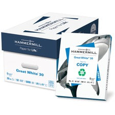 Hammermill Great White Recycled Copy Paper - White [PAPER;GREAT WHITE 30;8.5X11-PL]