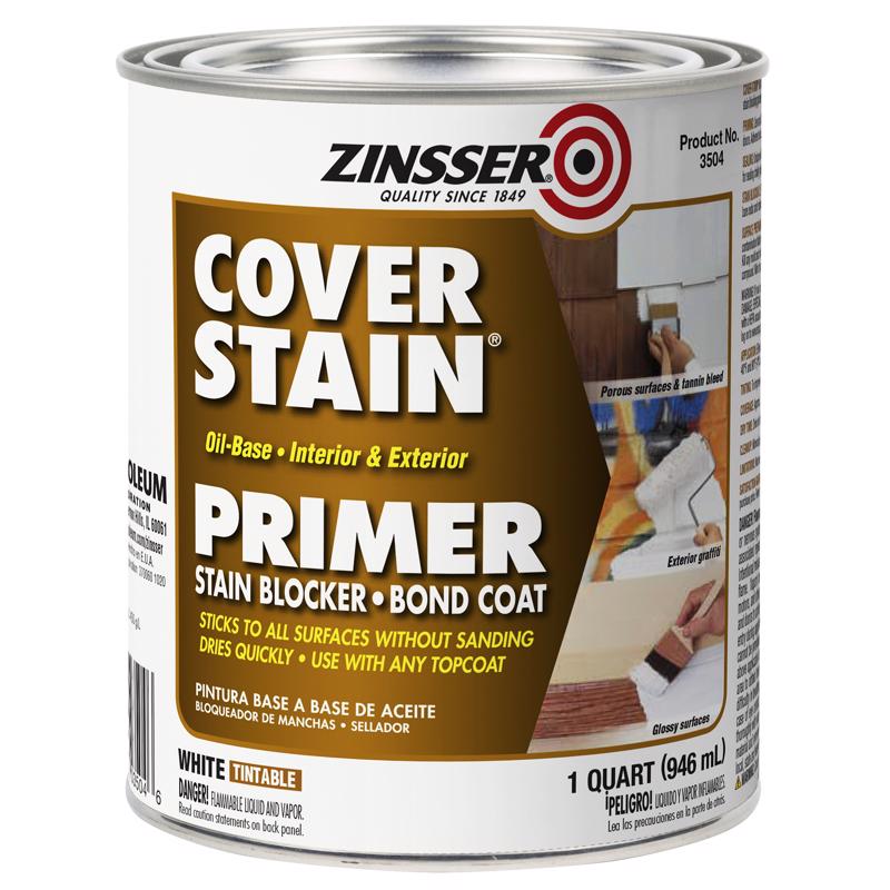 ZINSSER - Zinsser Cover Stain White Oil-Based Alkyd Primer and Sealer 1 qt - Case of 6