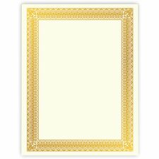 Geographics Gold Foil Certificate - Laser, Inkjet Compatible - Gold with Gold Border - 15 / Pack