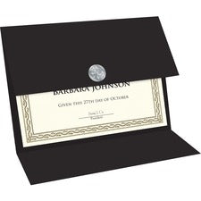 Geographics Recycled Certificate Holder - Black - 30% Recycled - 5 / Pack