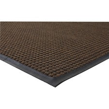 Genuine Joe Waterguard Floor Mat - Floor - 10 ft Length x 36" Width - Rectangular - Rubber - Brown - 1Each