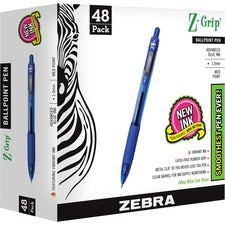 Zebra Z-Grip Retractable Ballpoint Pens [PEN;ZGRIP;BP;RT;1.0;BE;48PK-PK]