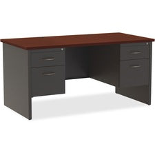 Lorell Fortress Modular Series Double-Pedestal Desk [DESK; 30"X60" DBL PED;CH/MH-EA]